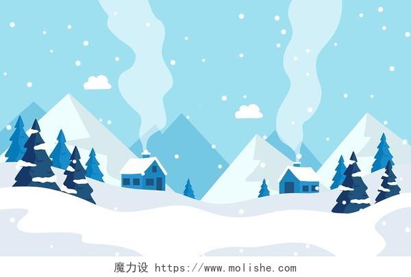 冬天插画卡通动态jpg素材大雪背景